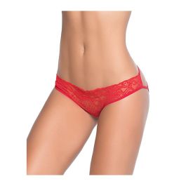 Lace Panty w/Back Cage Red